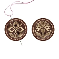 Wonderland Crafts Flowers with Leaves Magnetic Needle Holder Embroidery Kit, 2ct.