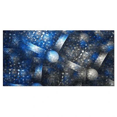 Designart - Crystal Cell Dark Blue Steel Texture