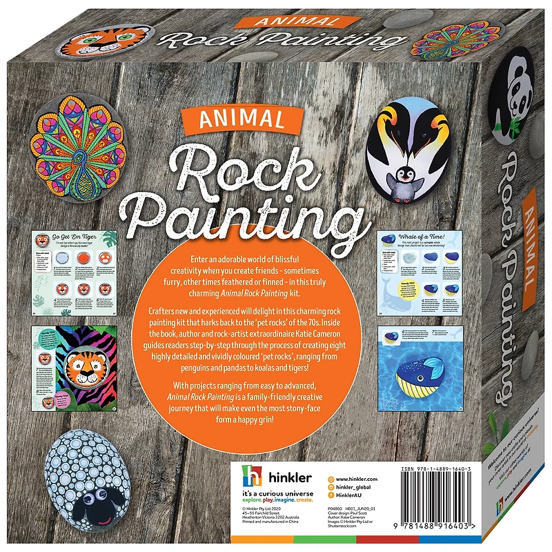 Hinkler DIY Animal Rock Painting Box Set