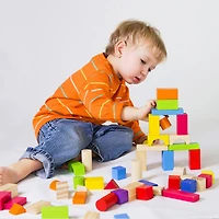 Toy Time Wooden Blocks Classic Building Set with Storage Bag