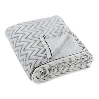 DII® Gray Chevron Plush Throw