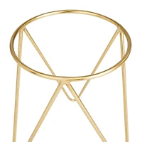 Set of 2 Gold Iron Modern Planter, 10" x 7" x 7"