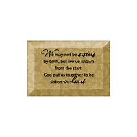 Sisters In Heart Beveled Glass Plaque with Easel