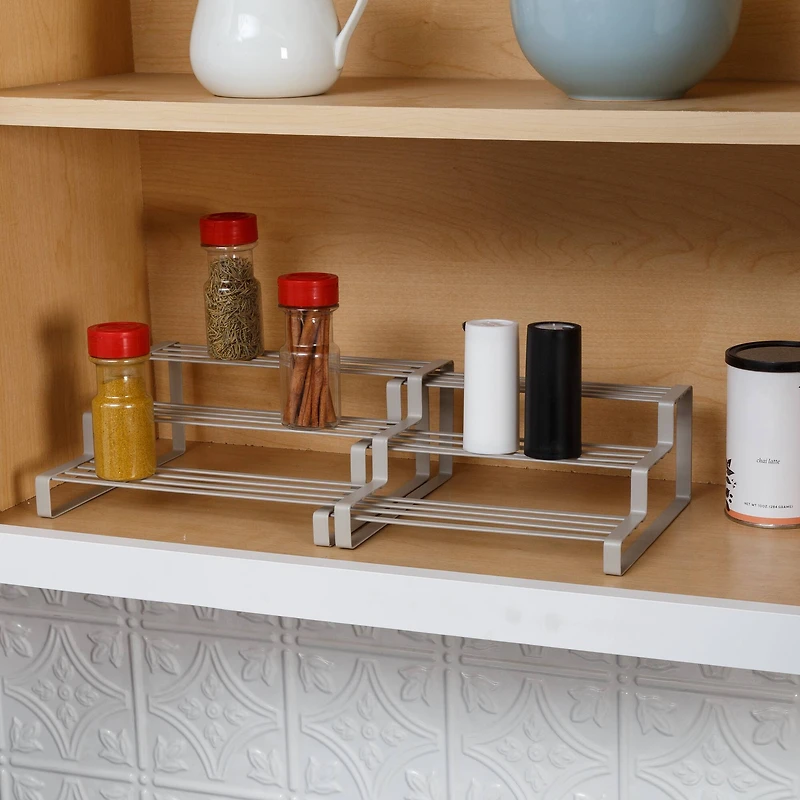 Honey Can Do Gray 3-Tier Adjustable Spice Rack Organizer