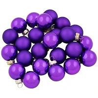 24ct. 1" Purple 2-Finish Glass Ball Ornaments