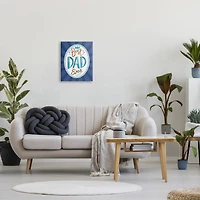 Stupell Industries Best Dad Ever Striped Phrase Canvas Wall Art