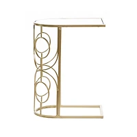 24" Gold Contemporary Metal Accent Table