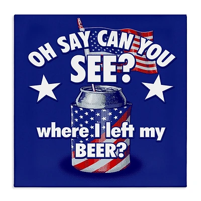 Stupell Industries Funny Patriotic Beer Canvas Wall Art