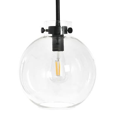 Hello Honey® Robert Stevenson Lighting Marson 15" Clear Glass & Matte Black Metal Ceiling Light