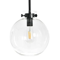 Hello Honey® Robert Stevenson Lighting Marson 15" Clear Glass & Matte Black Metal Ceiling Light