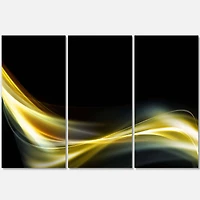 Designart - Gold in Black Upward Lines