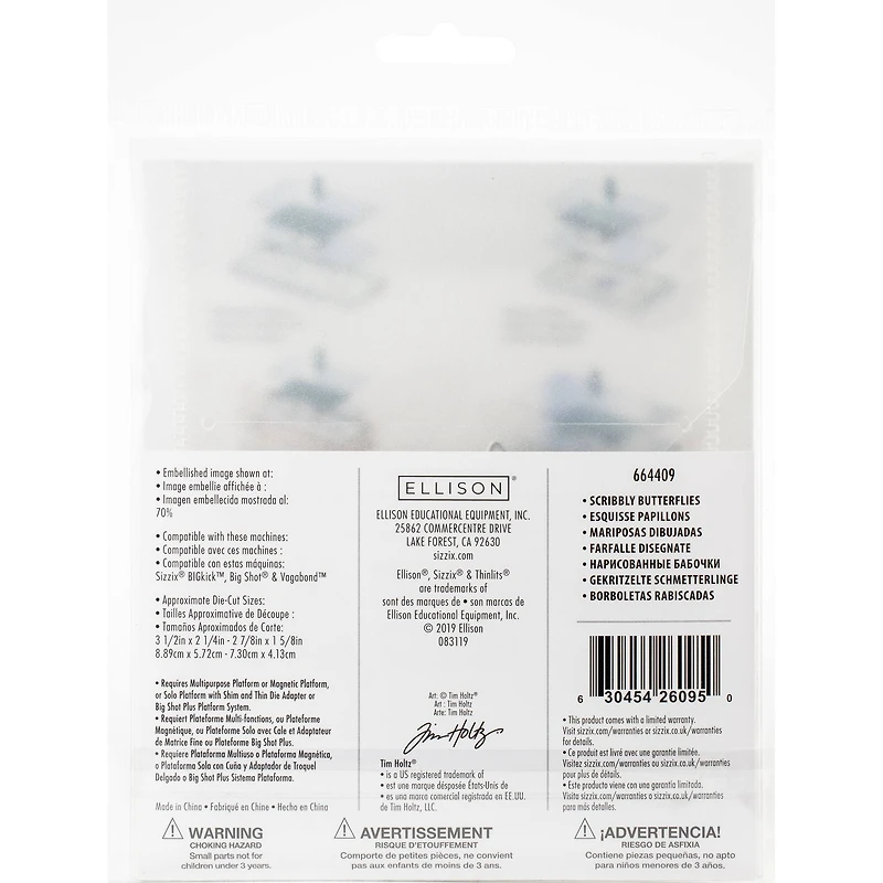 Sizzix® Thinlits® Scribbly Butterfly Die Set by Tim Holtz®