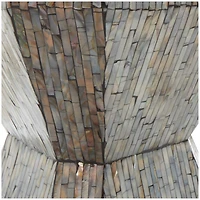 20" Gray Mother of Pearl Hourglass Accent Table