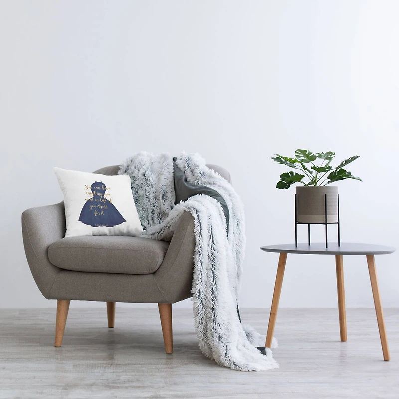 Stupell Industries If You Dress For It Navy Blue Fashion Gown Throw Pillow, 18" x 18"