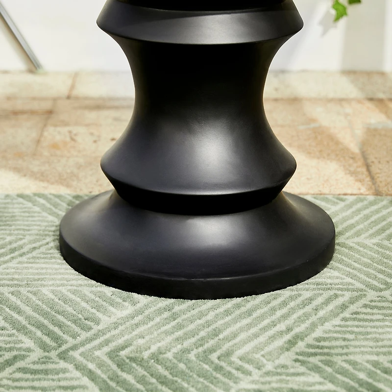 Glitzhome® 18" Black Chess Garden Stool