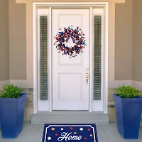 24" Stars & Stripes Glittered Patriotic Artificial Twig Wreath