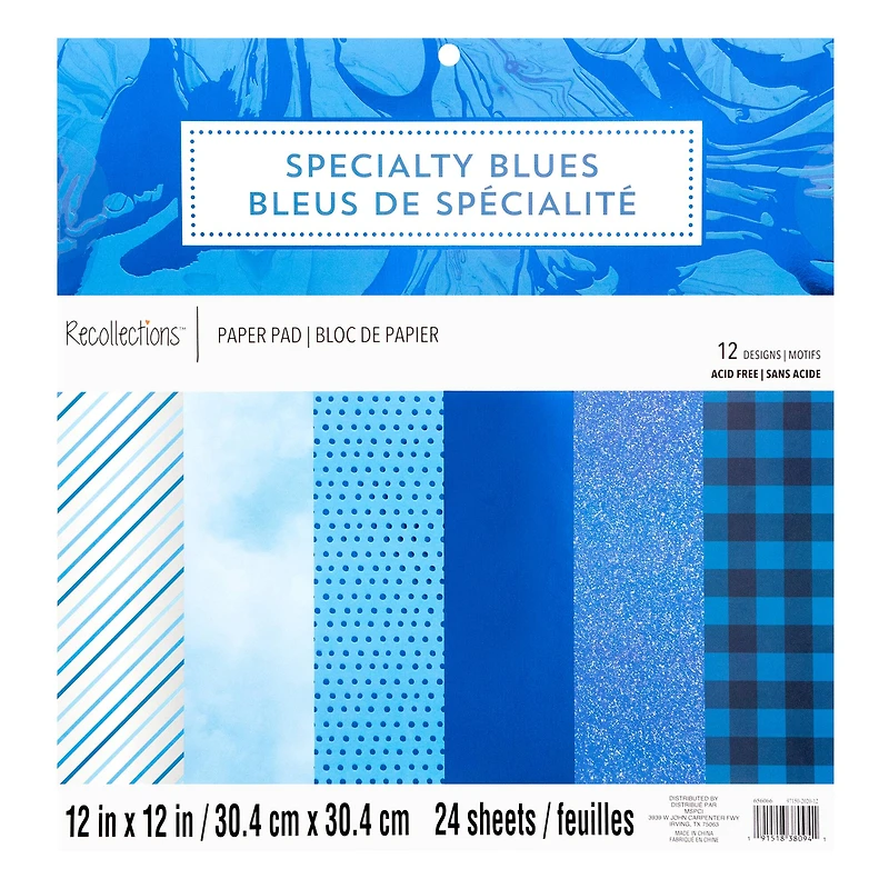 Specialty Blues Paper Pad by Recollections™, 12" x 12"