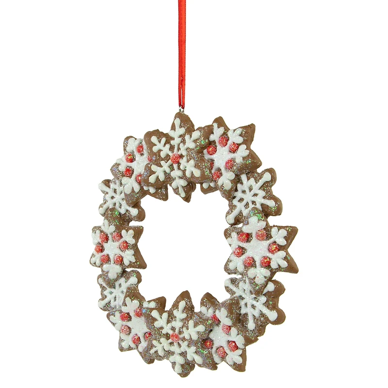 5" Gingerbread Snowflake Wreath Ornament