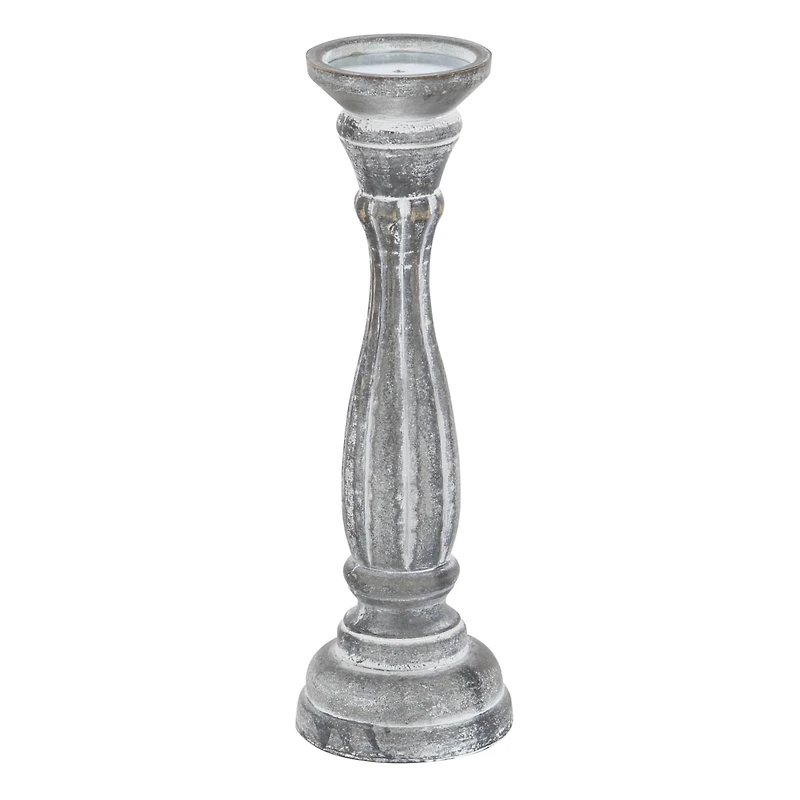 White Distressed Wood Traditional Candle Holder Set, 3ct.