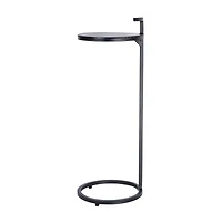 Hello Honey® 2ft. Round Matte Black Metal Table with Handle