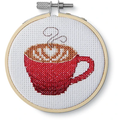 3.5" Coffee Cup Counted Cross Stitch Kit by Loops & Threads®