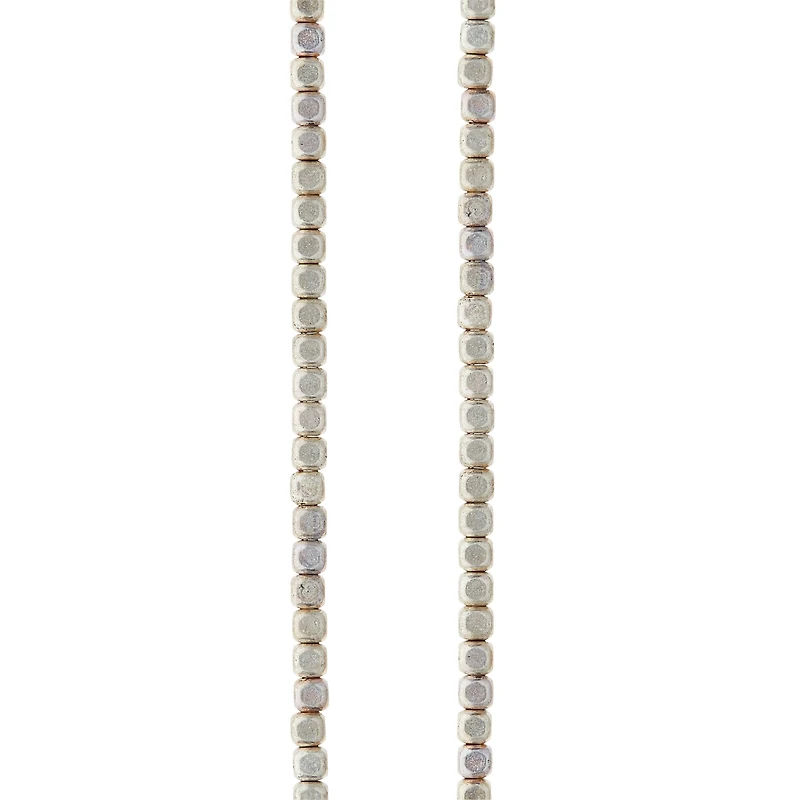 Silver Metal Small Cube Beads, 4mm by Bead Landing™
