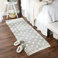 DII® Diamond Printed Off-White Hand-Loomed Shag Rug Runner 2ft. x 6ft