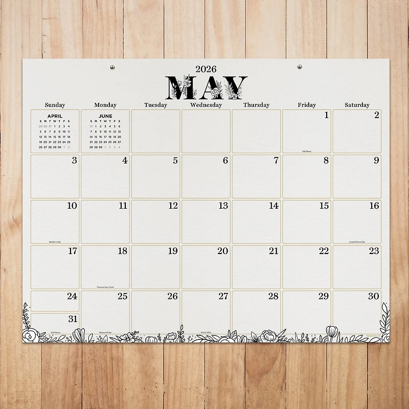 2026 Floral Large Desk Pad Monthly Blotter Calendar