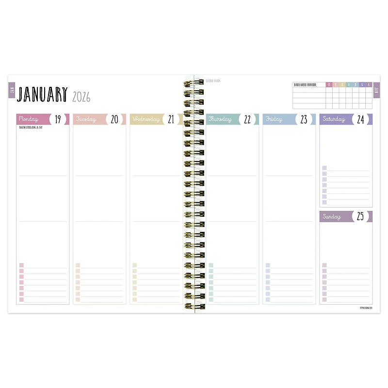 2026 Pink Pretty Petals Medium Weekly Monthly Planner