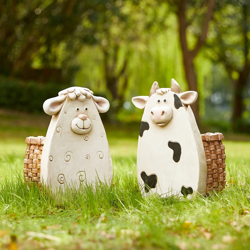 Glitzhome® 12.5" Cute Sheep Statue Planter