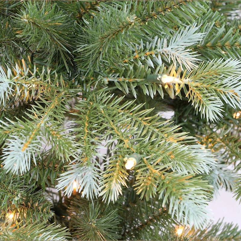 6 Pack: 4.5ft. Pre-Lit Slim Flocked Aspen Fir Artificial Christmas Tree, Clear Lights