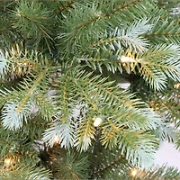 6 Pack: 4.5ft. Pre-Lit Slim Flocked Aspen Fir Artificial Christmas Tree, Clear Lights