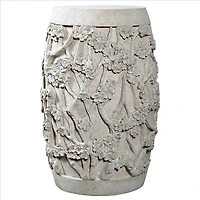 Design Toscano® 24" Stone Finish Sakura Cherry Blossom Asian Sculptural Pedestal Table