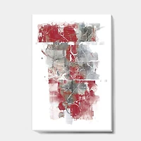 Designart - Moving In and Out of Traffic I Red Grey