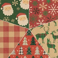 JAM Paper Christmas Kraft Gift Wrap Set, 5ct. 