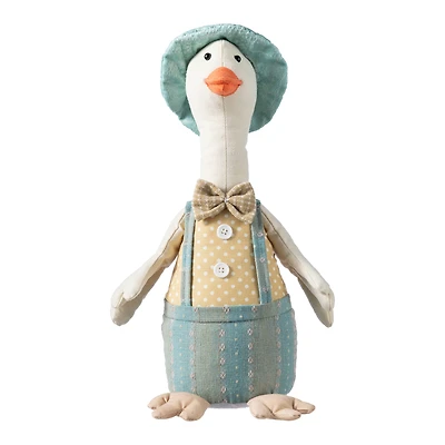 Glitzhome® 15.75" Easter Fabric Boy Duck Figurine