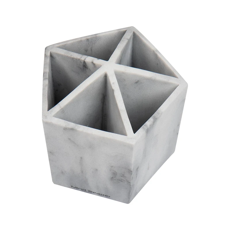 Mind Reader Marbella Collection White 5-Section Pen & Accessory Holder