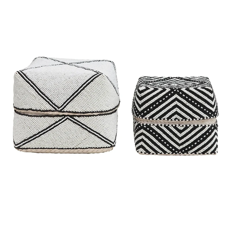 Hello Honey® Black & White Bamboo Containers with Lids Set, 2ct.