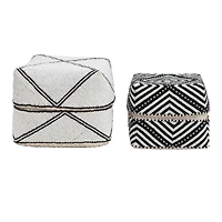 Hello Honey® Black & White Bamboo Containers with Lids Set, 2ct.