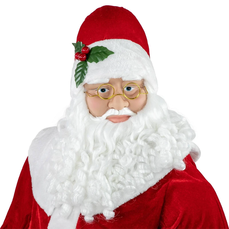 6ft. Life-Size Plush Santa Claus Standing or Sitting Christmas Figure