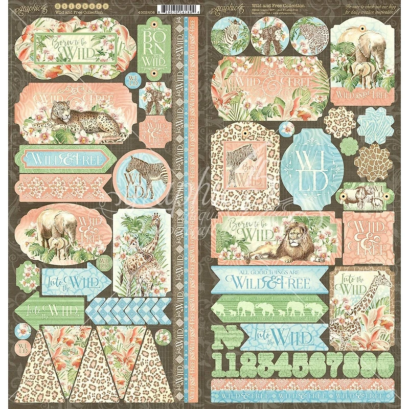 Graphic 45® Wild & Free Collection Cardstock Stickers