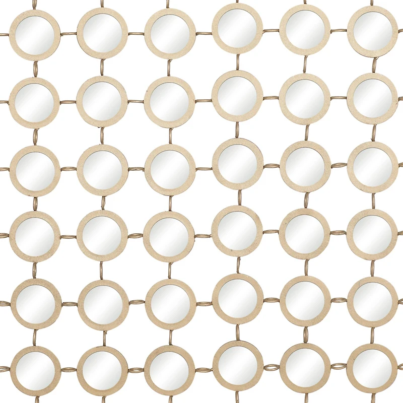 Gold Glam Metal Wall Mirror, 40" x 40"