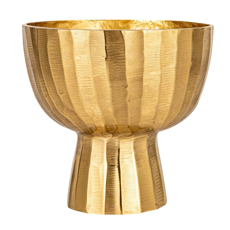 Hello Honey® 8.5" Gold Aureate Creased Metal Planter