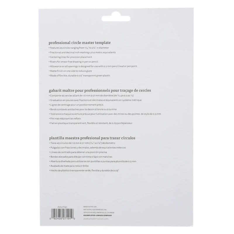 6 Pack: Art Alternatives Professional Circle Master Template