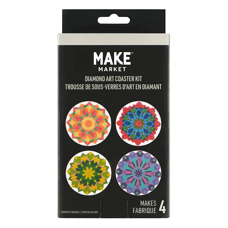 Round Mandala Diamond Art Coaster Kit by Make Market®