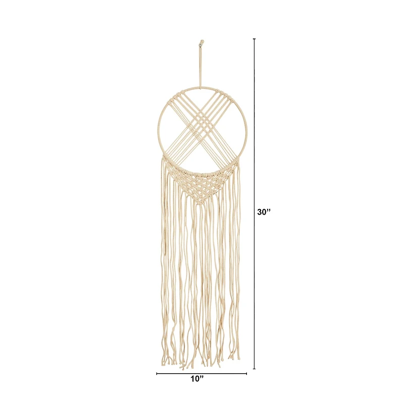 30" Boho Chic Woven Dreamcatcher Macrame Wall Art Décor