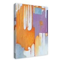 Orange And Purple Abstract 24" x 36" Canvas Wall Art