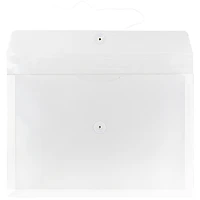 JAM Paper 9.75" x 14.5" Button & String Tie Closure Plastic Envelopes