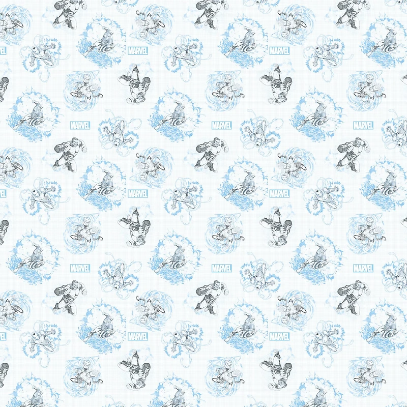 Marvel® Hulk Blue Sketch Cotton Fabric