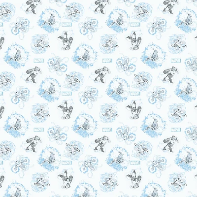 Marvel® Hulk Blue Sketch Cotton Fabric